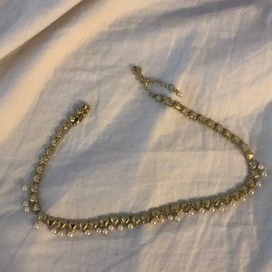 Heart shape necklace with pearl beads